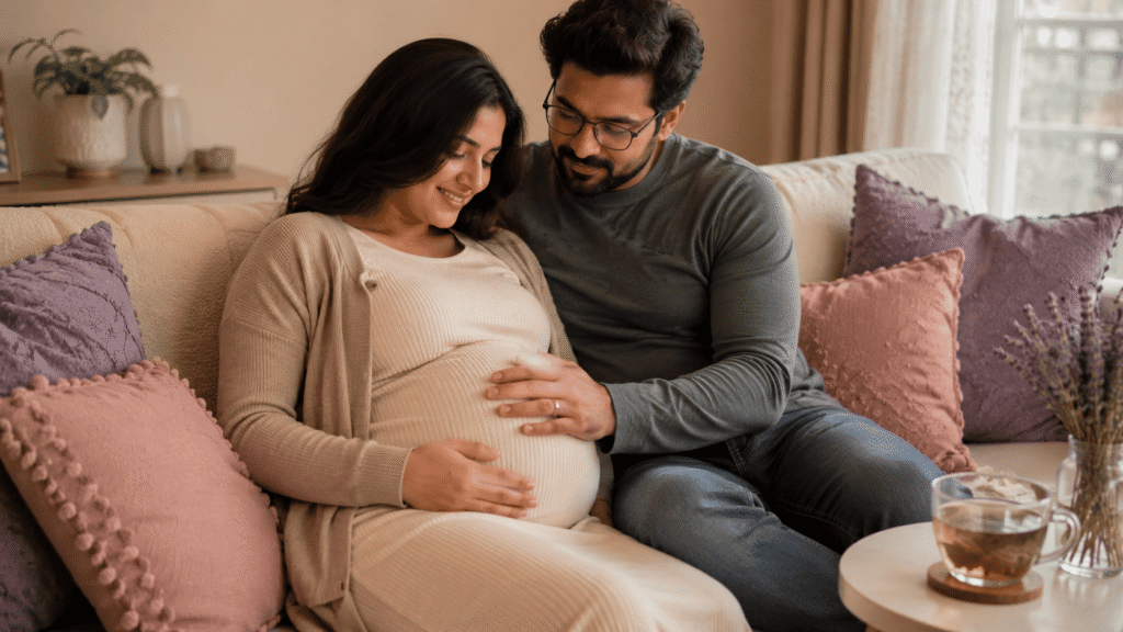 Garbh sanskar month 1 partner support at home